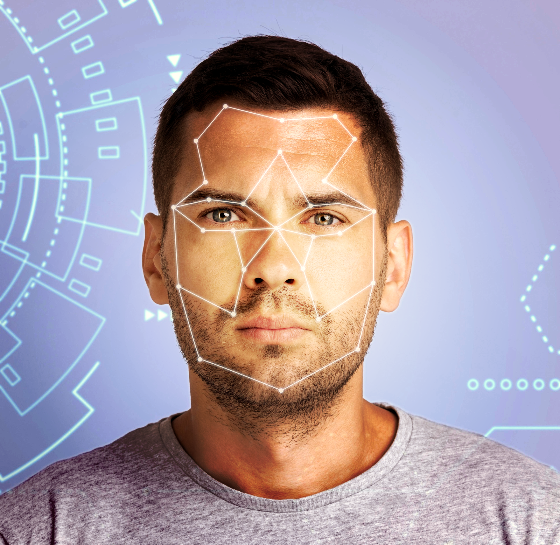 pontos para o reconhecimento facial identificar